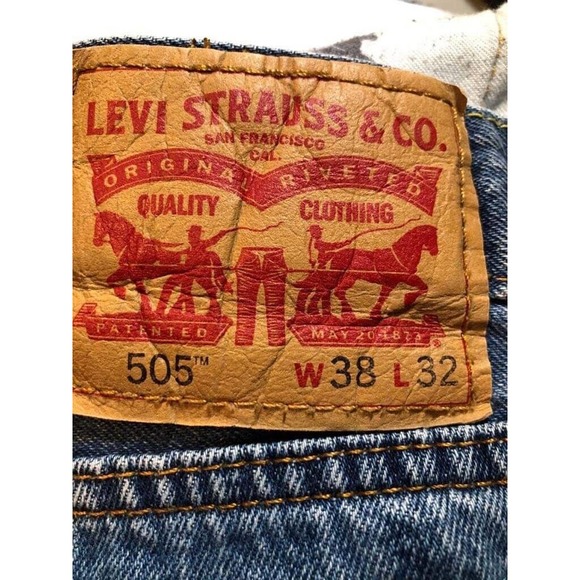 Levis 505 Jeans W38 x L32 Blue Pants Levi Strauss Mens - Picture 3 of 4